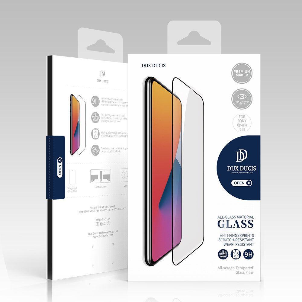 Dux Ducis 10D Tempered Glass Tough Screen Protector Full Coveraged with Frame for Sony Xperia 5 III black (case friendly)