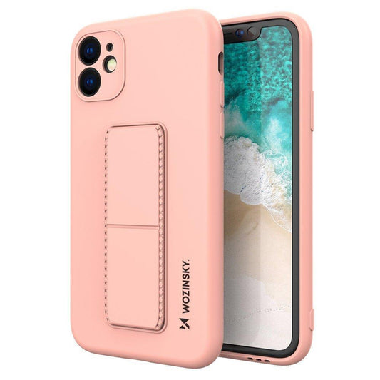 Wozinsky Kickstand Case Silicone Stand Cover for Samsung Galaxy A52s 5G / A52 5G / A52 4G Pink