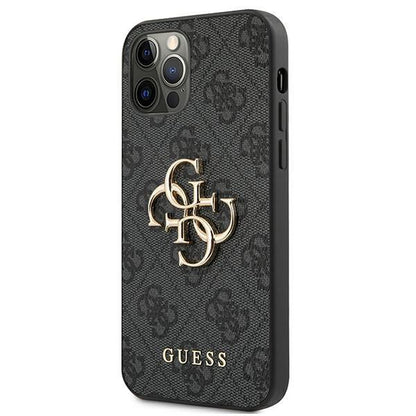 Guess GUHCP12M4GMGGR iPhone 12/12 Pro 6,1" szary/grey hardcase 4G Big Metal Logo