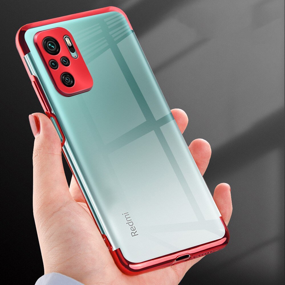 Clear Color Case Gel TPU Electroplating frame Cover for Xiaomi Redmi Note 10 5G / Poco M3 Pro blue