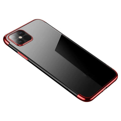 Clear Color Case Gel TPU Electroplating frame Cover for Samsung Galaxy A22 4G red