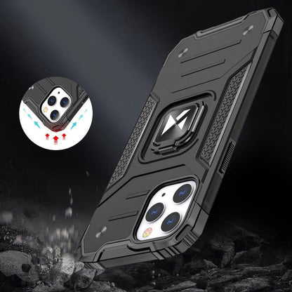 Wozinsky Ring Armor Case Kickstand Tough Rugged Cover for iPhone 13 Pro Max silver