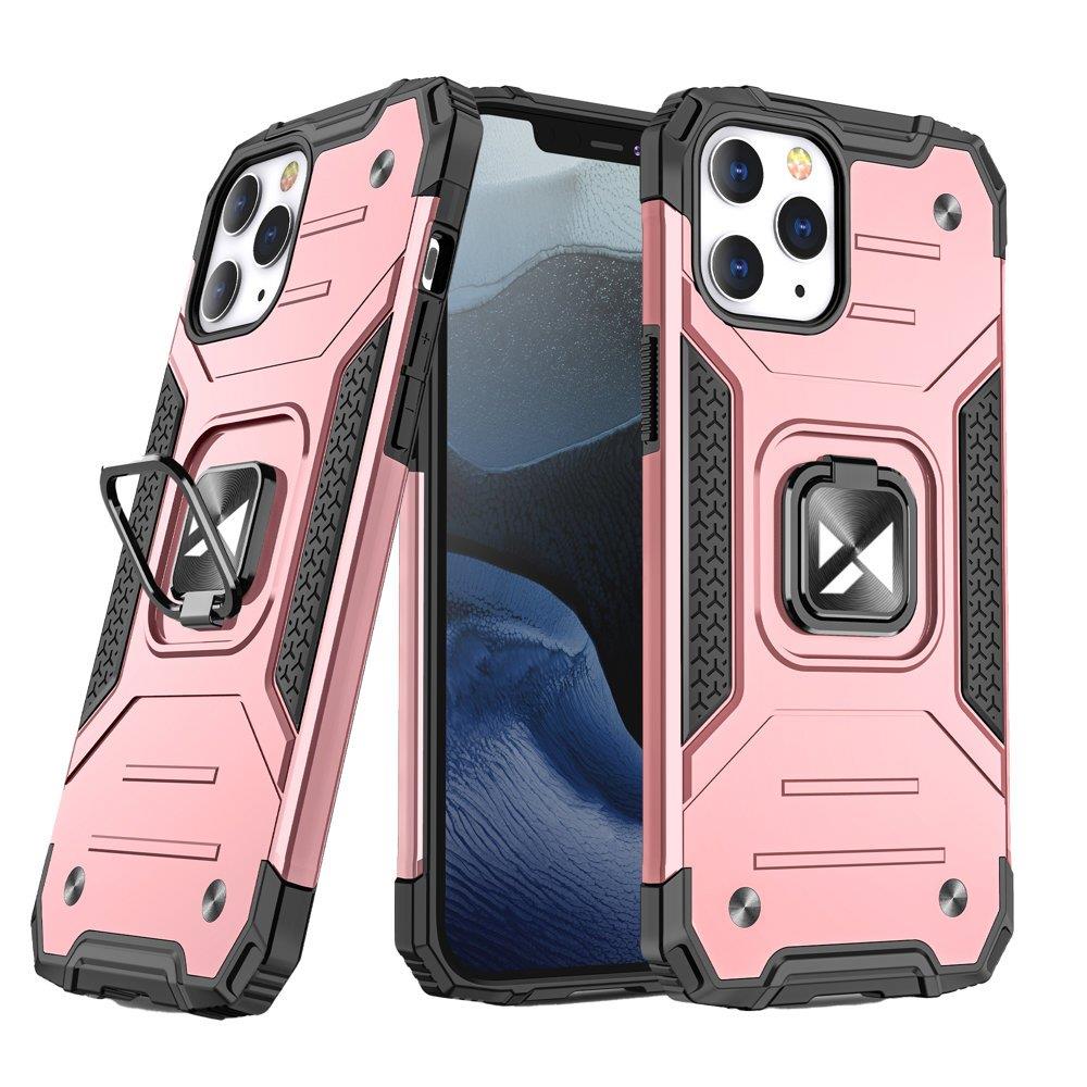Wozinsky Ring Armor Case Kickstand Tough Rugged Cover for iPhone 13 Pro Max rose gold