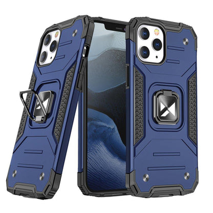 Wozinsky Ring Armor Case Kickstand Tough Rugged Cover for iPhone 13 blue