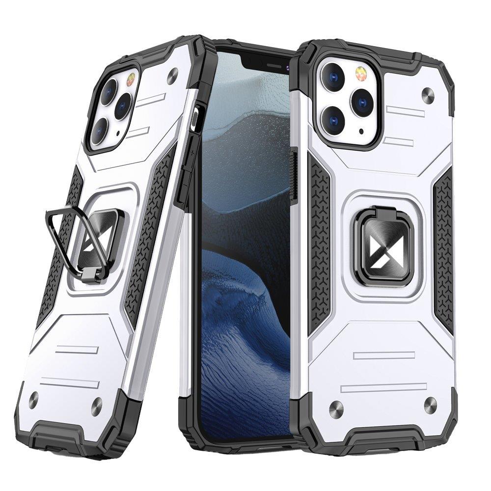Wozinsky Ring Armor Case Kickstand Tough Rugged Cover for iPhone 13 mini silver