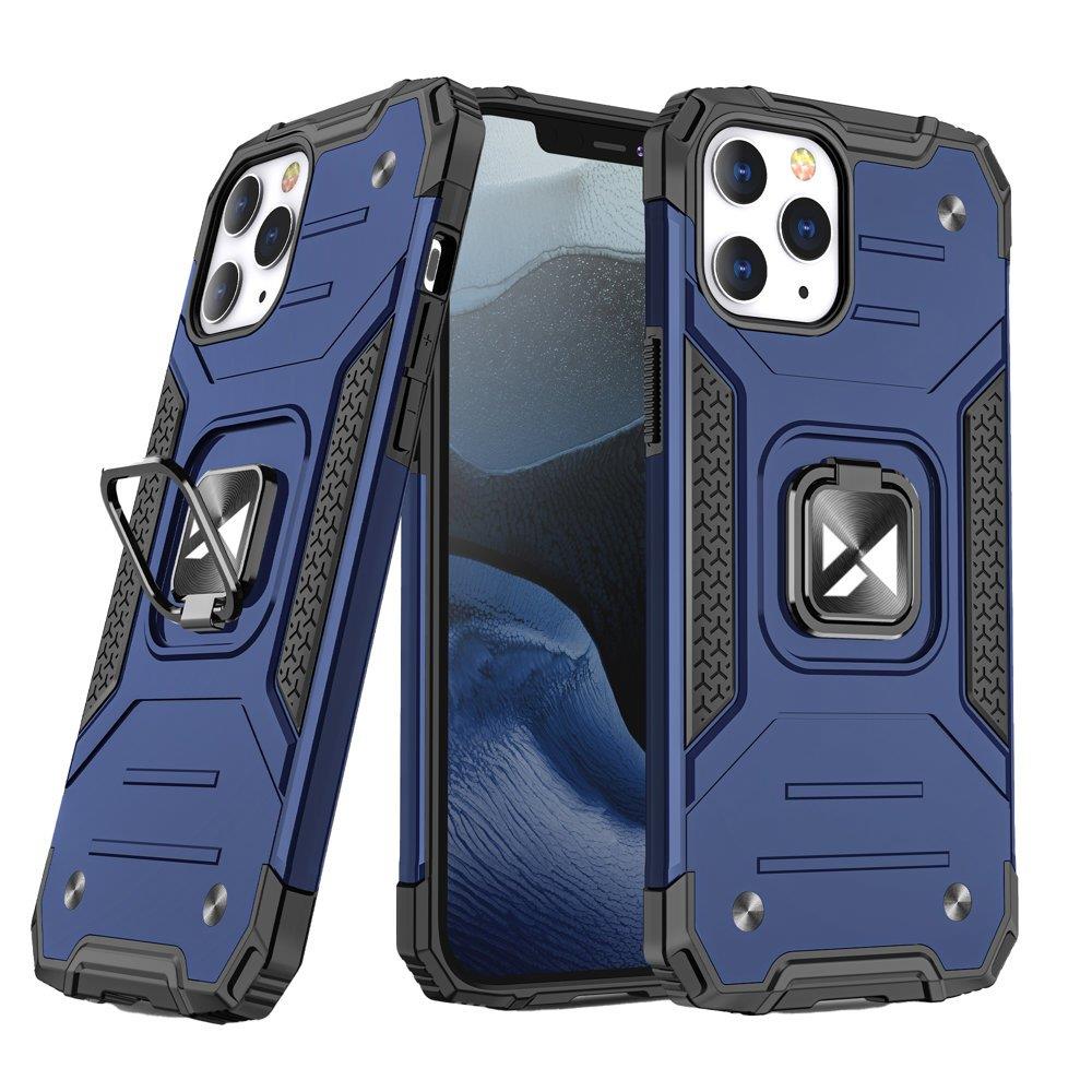 Wozinsky Ring Armor Case Kickstand Tough Rugged Cover for iPhone 13 mini blue