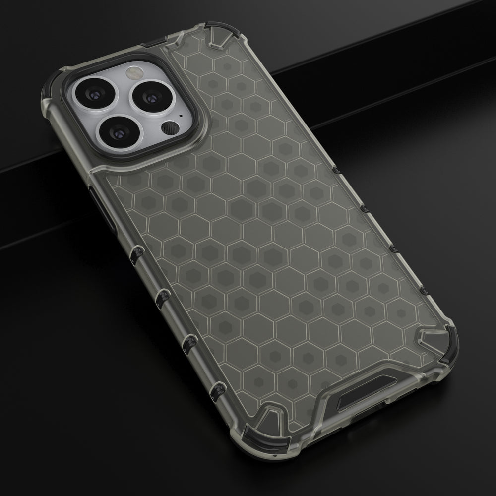 Honeycomb Case armor cover with TPU Bumper for iPhone 13 Pro black