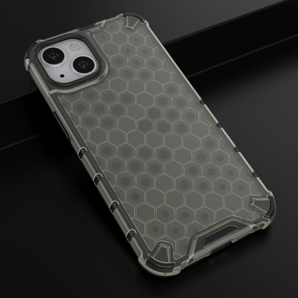 Honeycomb armored case with a gel frame iPhone 13 black
