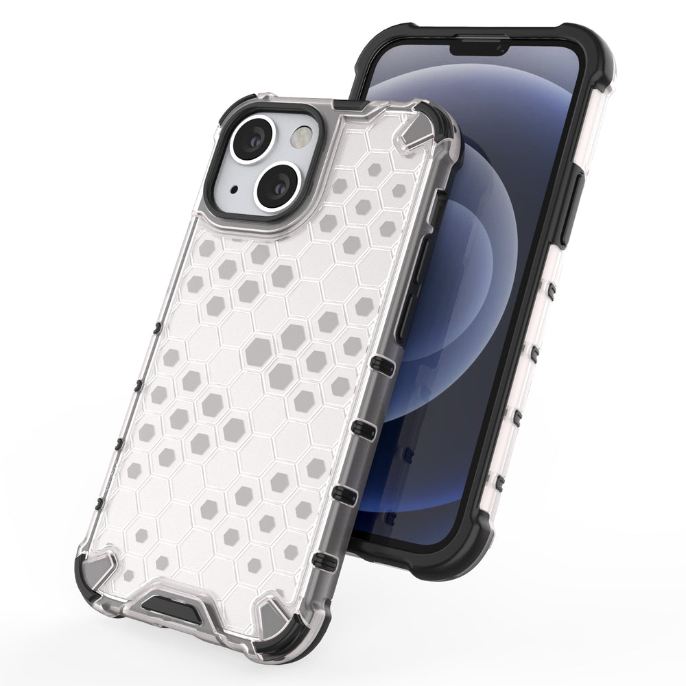 Honeycomb Case armor cover with TPU Bumper for iPhone 13 mini black