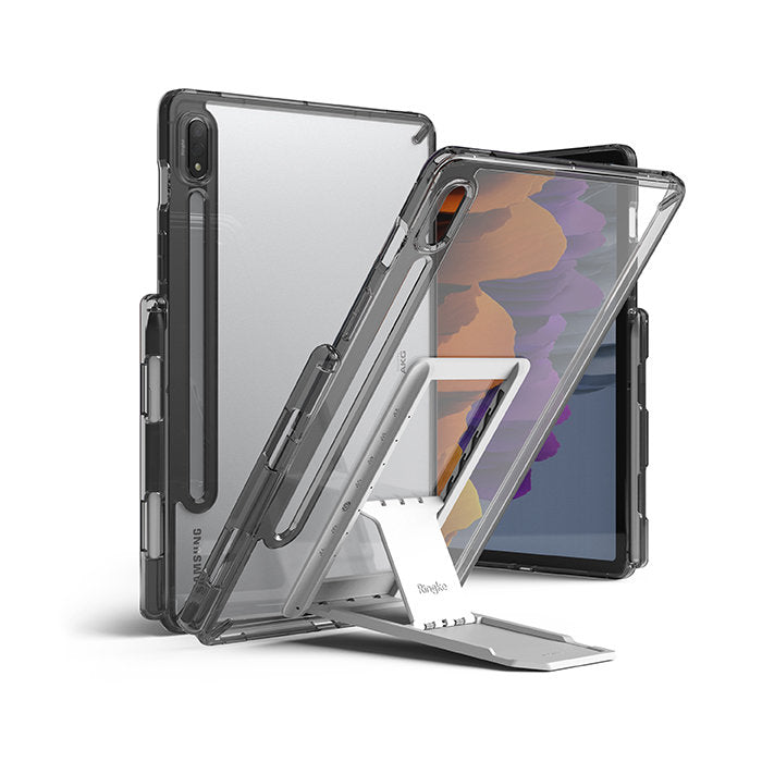 Ringke Fusion Combo Outstanding hard case with TPU frame for Samsung Galaxy Tab S7 11'' + self-adhesive foldable stand grey (FC475R40)