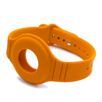 Silicone flexible case wristband wrist pendant case for Apple AirTag Locator Orange