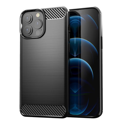 Carbon Case Flexible Cover TPU Case for iPhone 13 Pro Max black