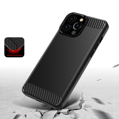 Carbon Case Flexible Cover TPU Case for iPhone 13 Pro Max black