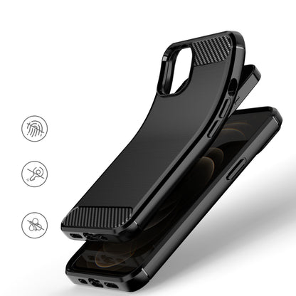 Carbon Case Flexible Cover TPU Case for iPhone 13 mini black