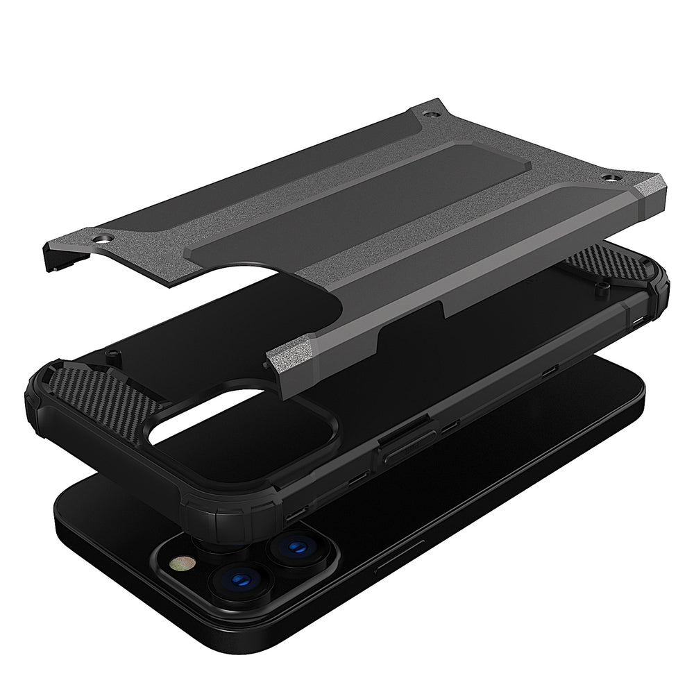Hybrid Armor Case Tough Rugged Cover for iPhone 13 Pro Max black