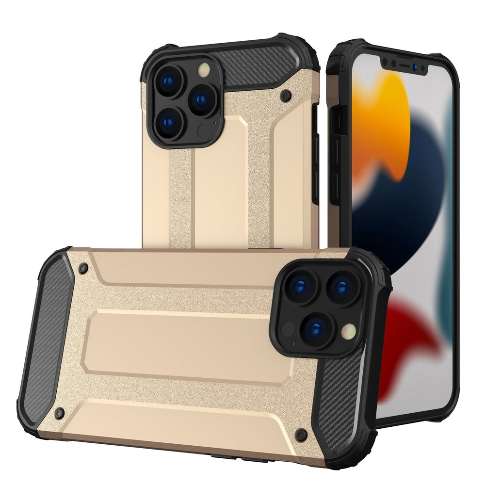 Hybrid Armor Case Tough Rugged Cover for iPhone 13 Pro Max golden