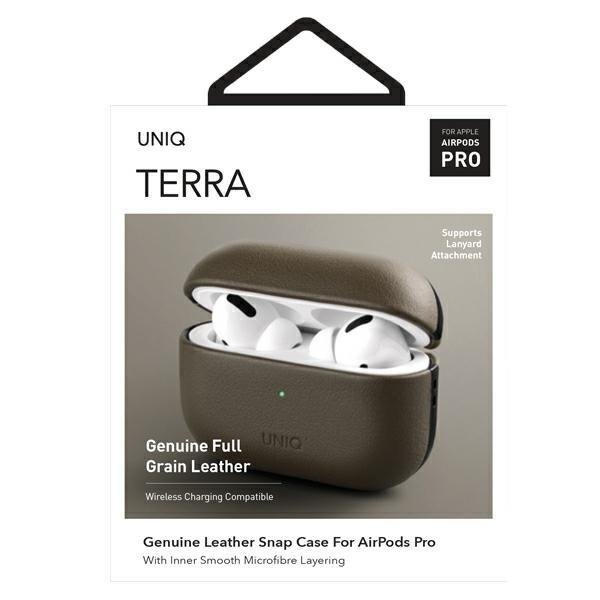 UNIQ etui Terra AirPods Pro Genuine Leather oliwkowy/olive