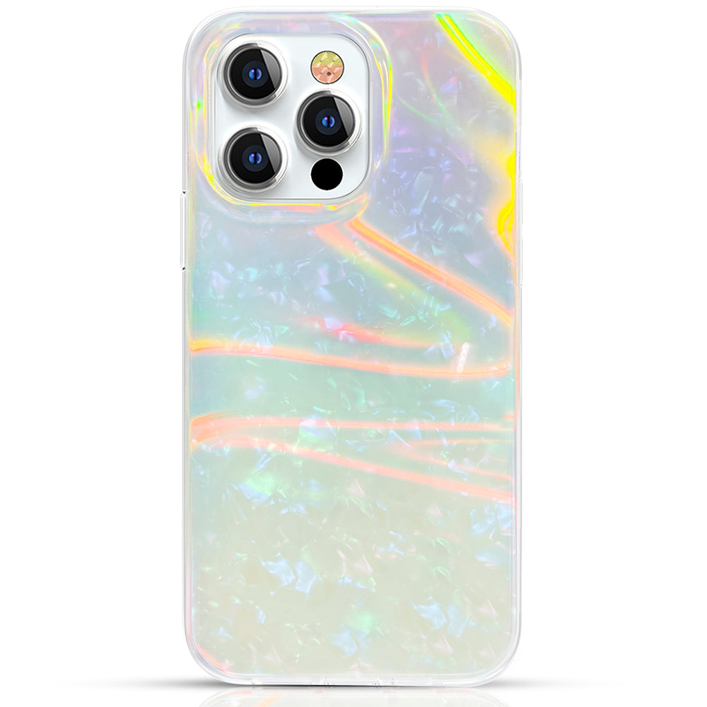 Kingxbar Shell Series luxury elegant phone case for iPhone 13 pearl-mint
