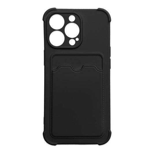 Card Armor Case Pouch Cover for iPhone 12 Pro Card Wallet Silicone Air Bag Armor Black