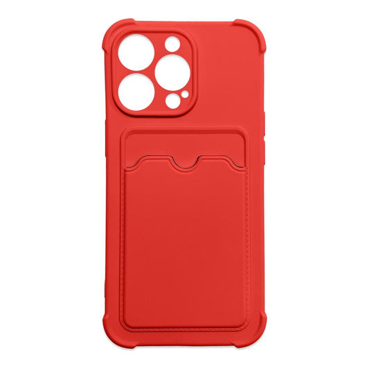 Card Armor Case Pouch Cover for iPhone 13 Mini Card Wallet Silicone Air Bag Armor Red
