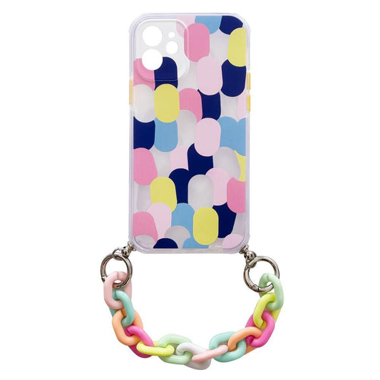 Color Chain Case gel flexible elastic case cover with a chain pendant for Samsung Galaxy A22 5G multicolour  (1)