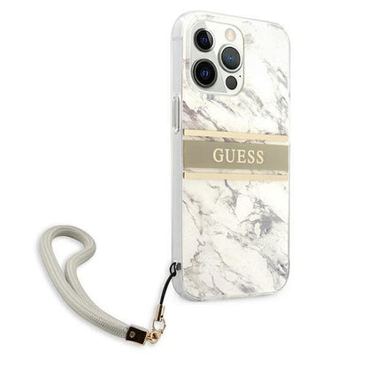 Guess GUHCP13LKMABGR iPhone 13 Pro / 13 6,1" szary/grey hardcase Marble Strap Collection