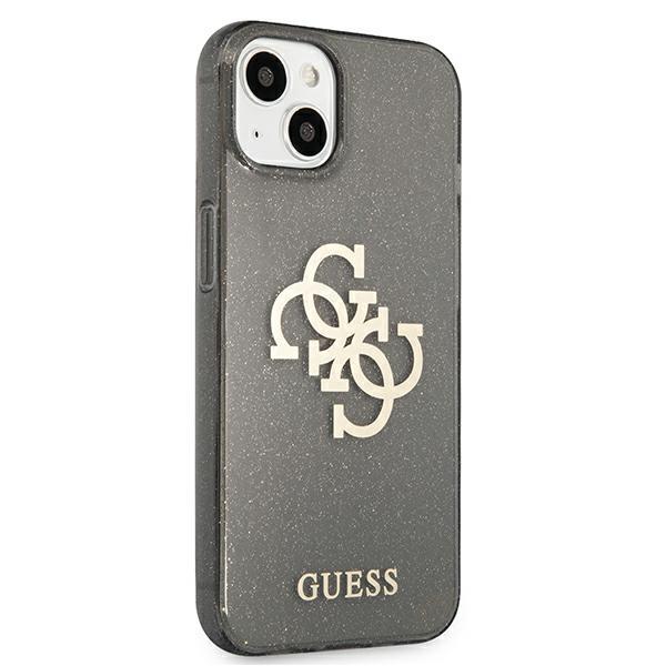 Guess GUHCP13SPCUGL4GBK iPhone 13 mini 5.4&quot; black/black hard case Glitter 4G Big Logo