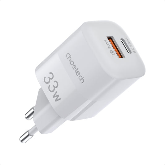 Choetech fast charger GaN USB / USB Type C PD QC 33W white (PD5006)