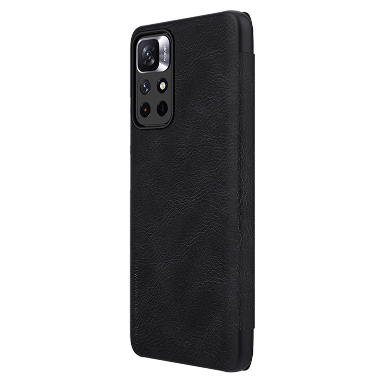 Nillkin Qin Case Case for Xiaomi Redmi Note 11T 5G / Note 11S 5G / Note 11 5G (China) / Poco M4 Pro 5G Camera Protector Holster Cover Flip Cover Black