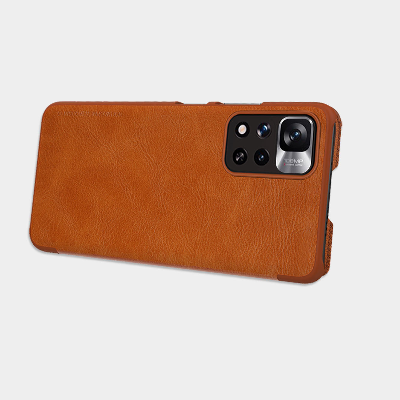 Nillkin Qin Case Cover For Xiaomi Redmi Note 11 Pro+ (China) / Redmi Note 11 Pro (China) / Mi11i HyperCharge Camera Protector Holster Cover Flip Case Brown