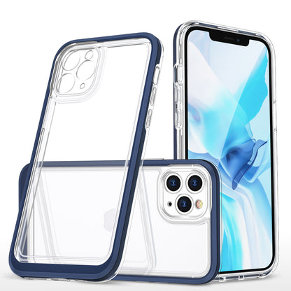 Clear 3in1 case for iPhone 11 Pro blue frame gel cover
