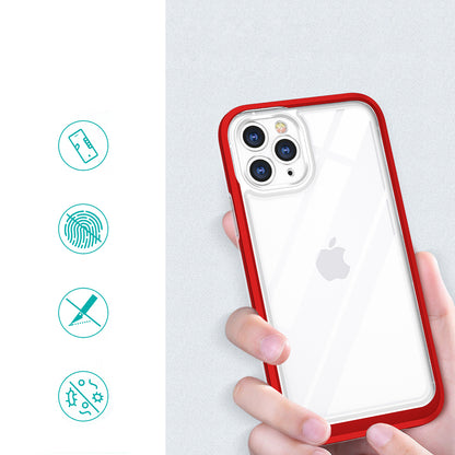 Clear 3in1 Case for iPhone 11 Pro Max Frame Cover Gel Red