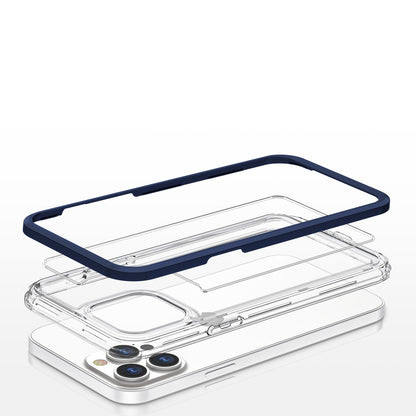Clear 3in1 case for iPhone 13 Pro blue frame gel cover