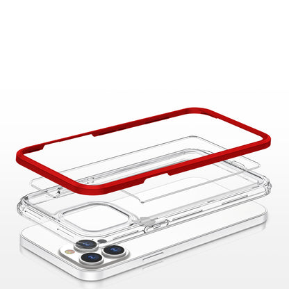 Clear 3in1 case for iPhone 13 Pro frame cover gel red