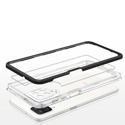 Clear 3in1 Case for Samsung Galaxy A12 5G Frame Gel Cover Black