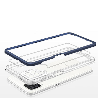 Clear 3in1 Case for Samsung Galaxy A12 5G Frame Gel Cover Blue