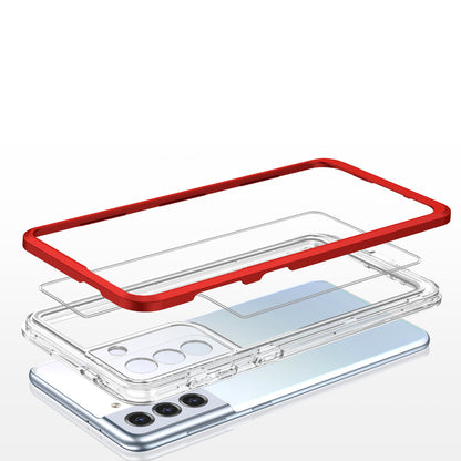 Clear 3in1 Case for Samsung Galaxy S22 Frame Gel Cover Red
