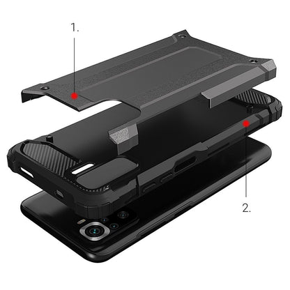 Hybrid Armor Case Tough Rugged Cover for Xiaomi Poco M4 Pro 5G black