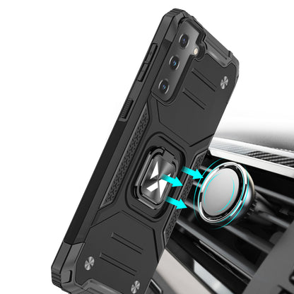 Wozinsky Ring Armor tough hybrid case cover + magnetic holder for Samsung Galaxy S22 blue