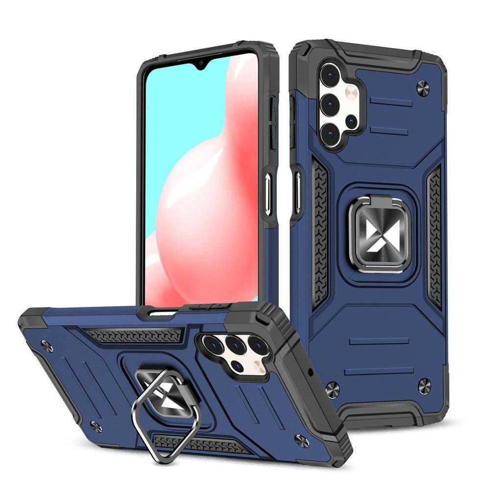 Wozinsky Ring Armor tough hybrid case cover + magnetic holder for Samsung Galaxy A73 blue