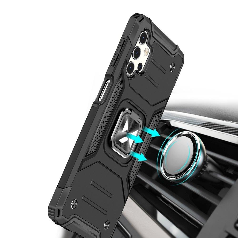 Wozinsky Ring Armor tough hybrid case cover + magnetic holder for Samsung Galaxy A73 blue