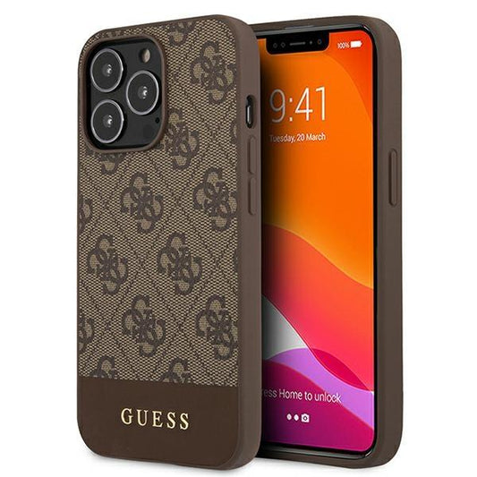Guess GUHCP13XG4GLBR iPhone 13 Pro Max 6.7&quot; brown/brown hard case 4G Stripe Collection