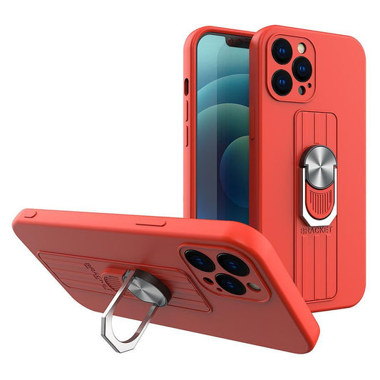 Ring Case Silicone Case with Finger Grip and Stand for Samsung Galaxy A53 5G Red
