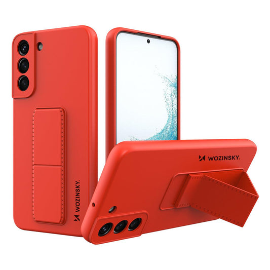 Wozinsky Kickstand Case silicone stand cover for Samsung Galaxy S22 red