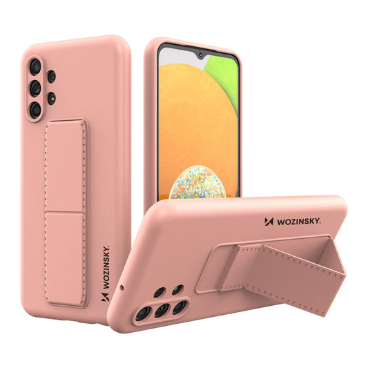 Wozinsky Kickstand Case Silicone Stand Cover for Samsung Galaxy A23 Pink