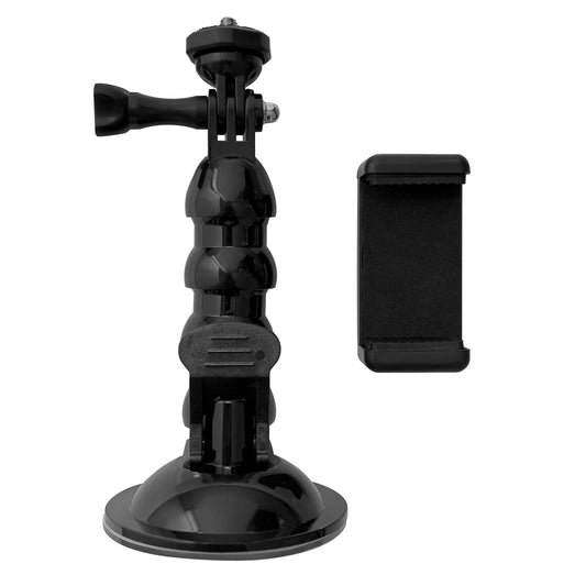 GoPro suction cup holder for GoPro, DJI, Insta360, SJCam, Eken sports cameras + smartphone adapter (GoPro car suction cup)