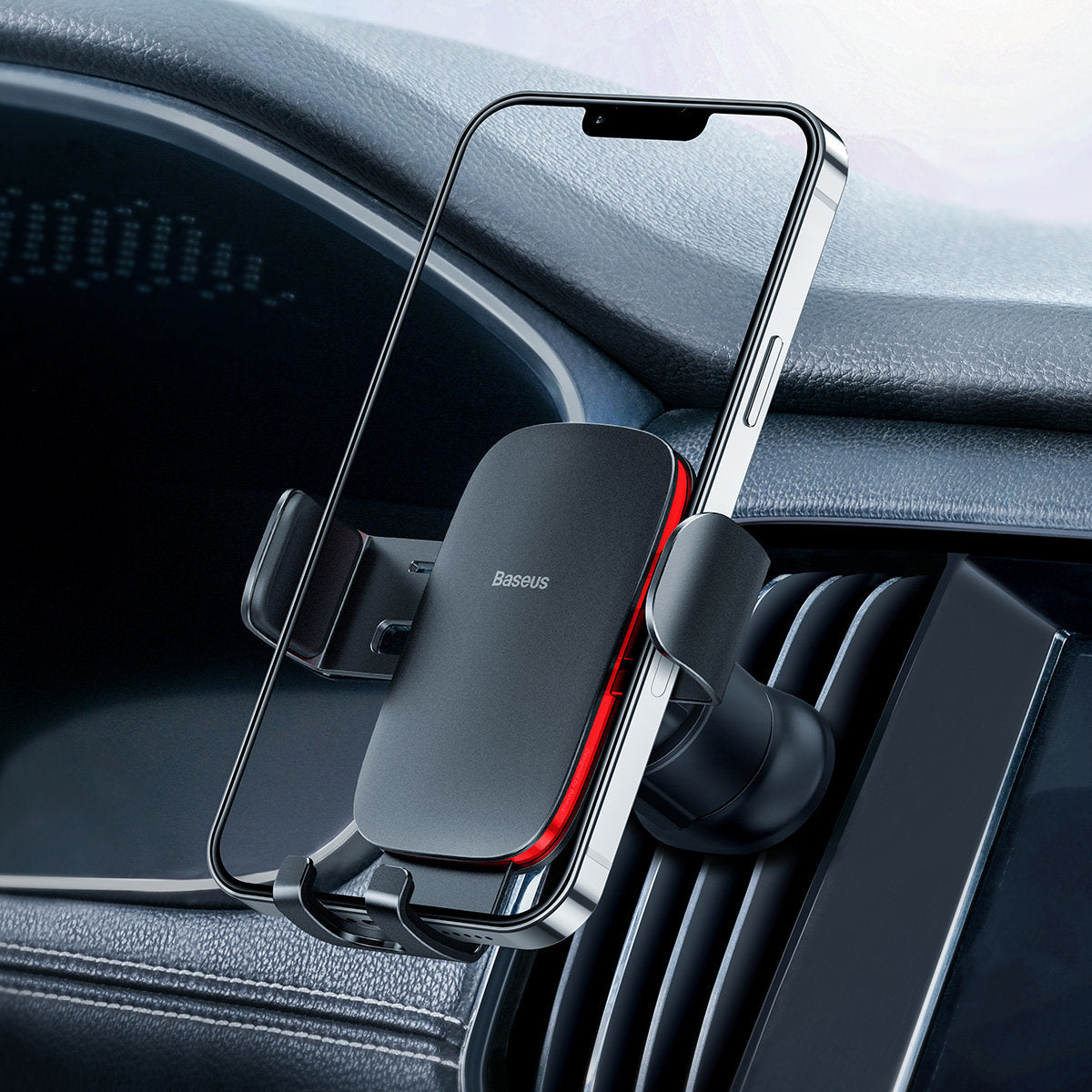 Baseus Metal Age II gravitational car phone holder for ventilation grille black (SUJS000001)