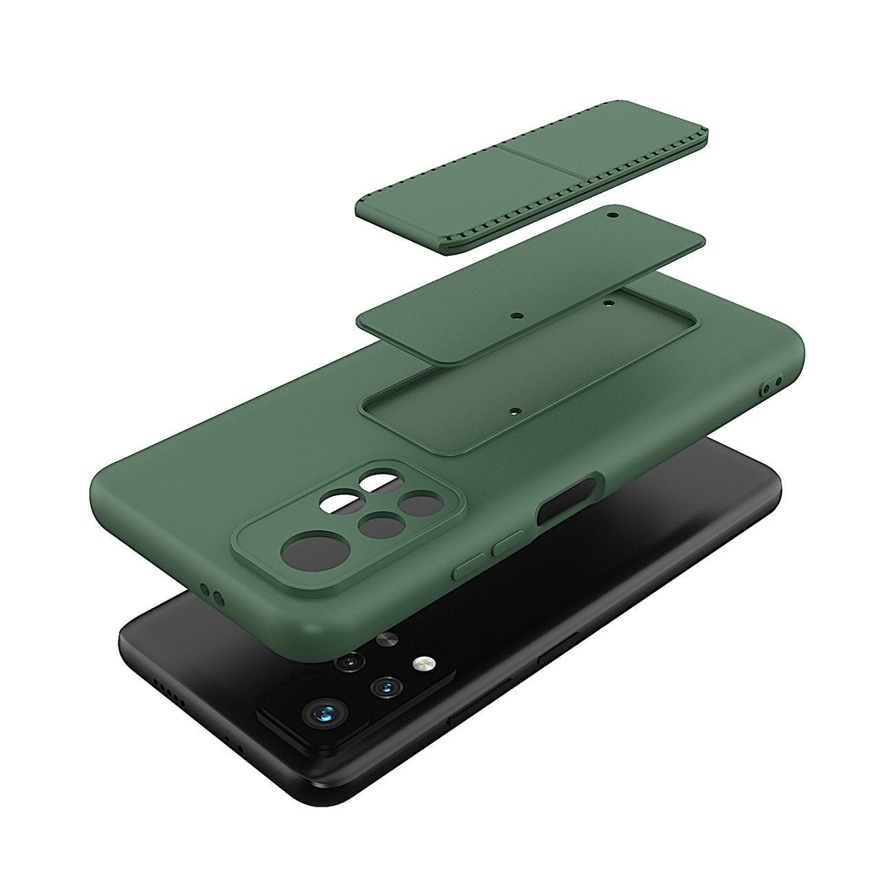 Wozinsky Kickstand Case Silicone Stand Cover for Xiaomi Redmi Note 11S / Note 11 black
