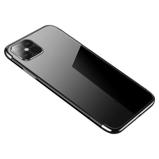 Clear Color case TPU gel cover with a metallic frame for Samsung Galaxy S22 black
