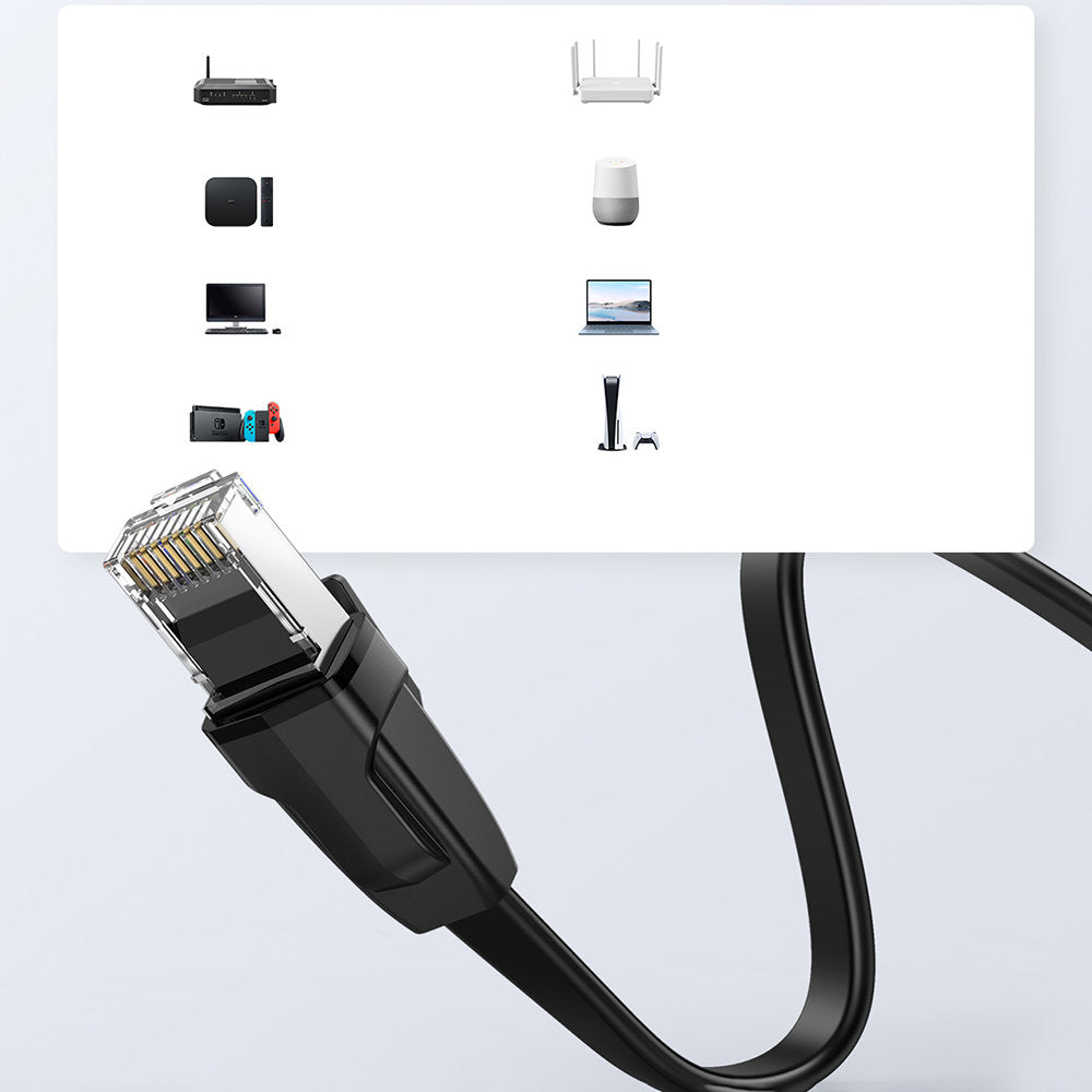 Ugreen LAN Ethernet Cat.8 U / FTP cable flat 1m black (NW134)